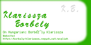 klarissza borbely business card